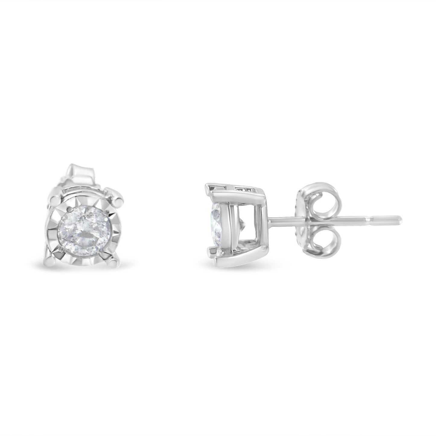 Everyday Round Brilliant-Cut Diamond Miracle-Set Studs