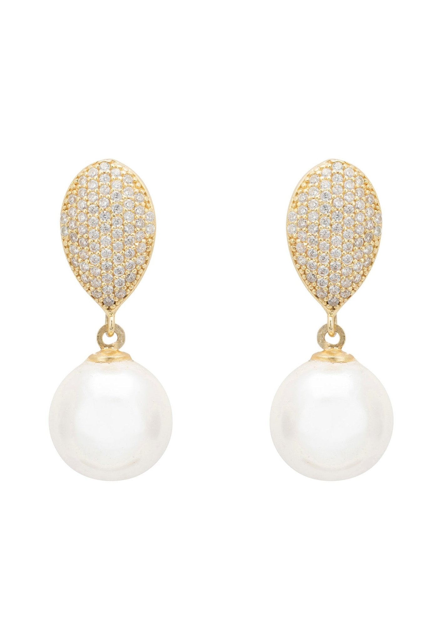 Pearl Classic Drop Earrings Gold