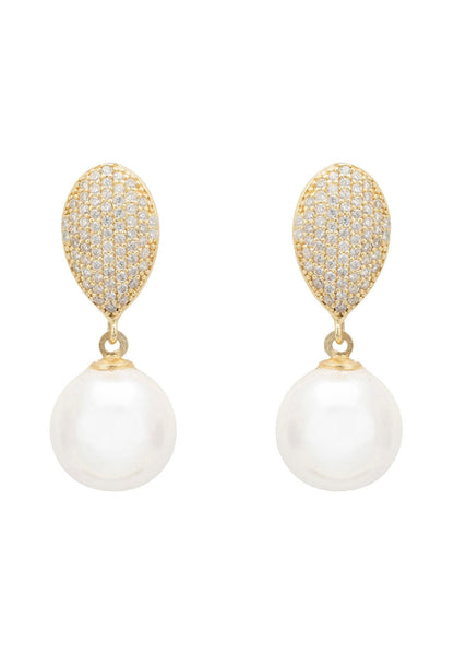 Pearl Classic Drop Earrings Gold