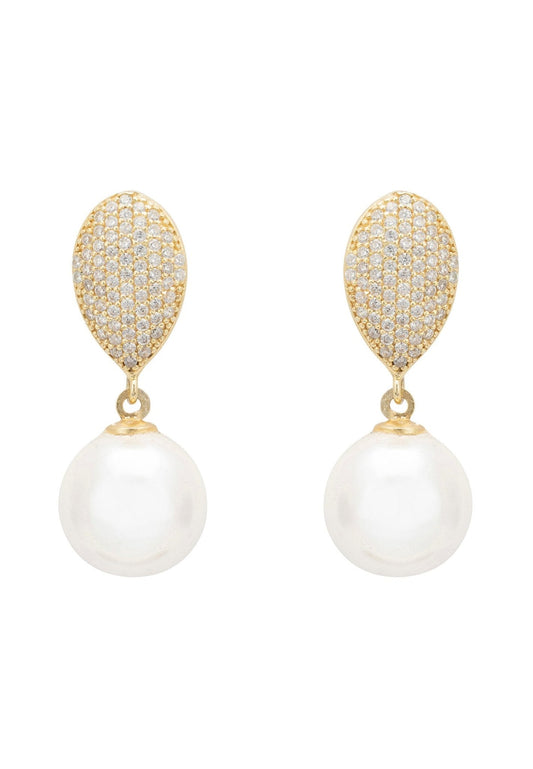 Pearl Classic Drop Earrings Gold