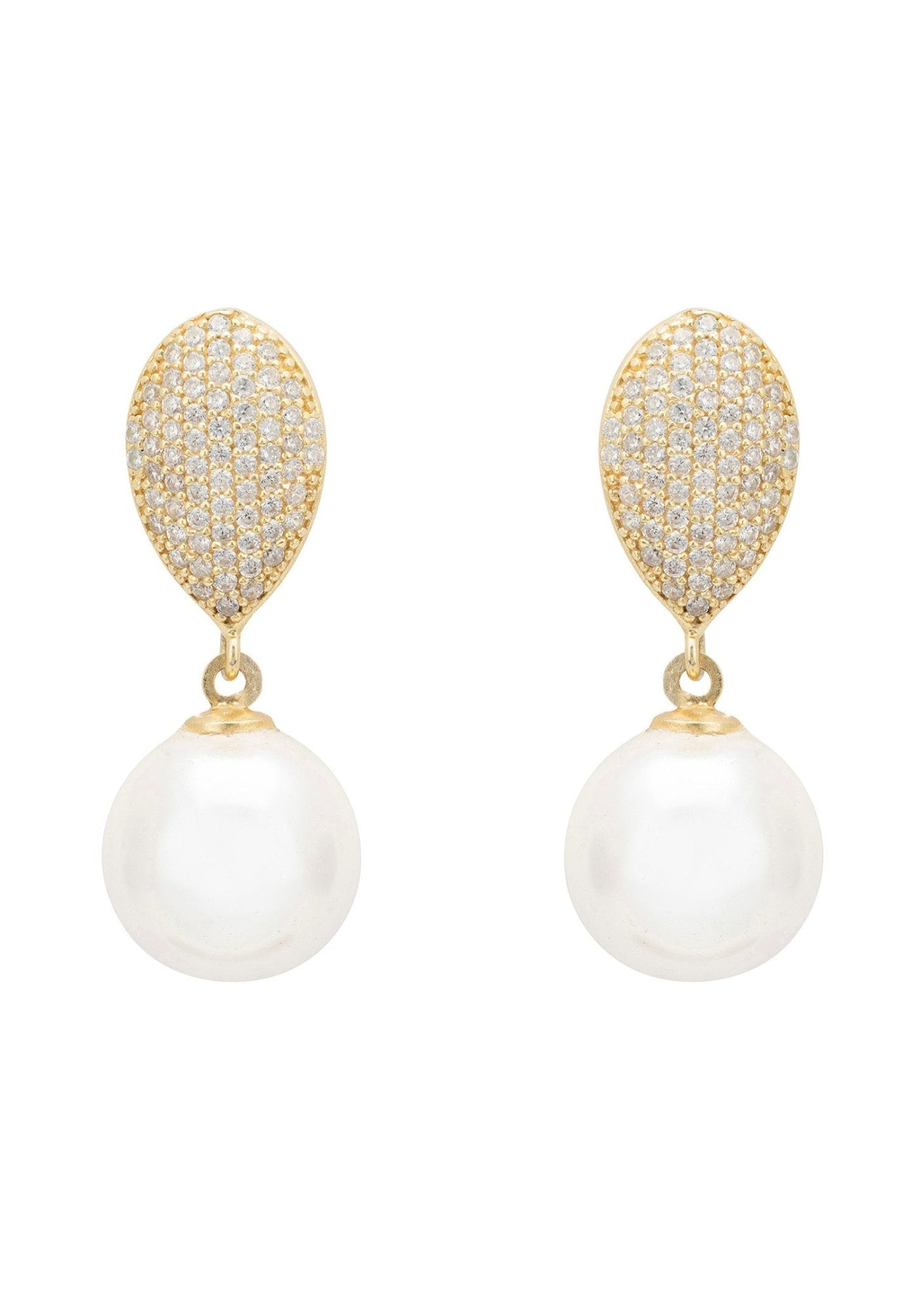 Pearl Classic Drop Earrings Gold