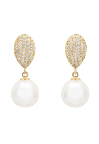 Pearl Classic Drop Earrings Gold