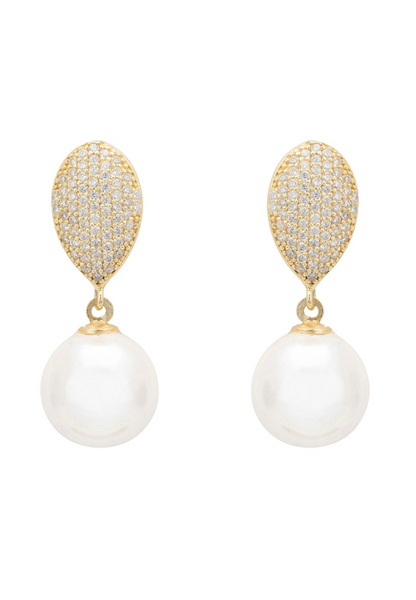 Pearl Classic Drop Earrings Gold