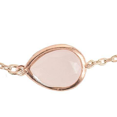 Pisa Mini Teardrop Bracelet with rose quartz