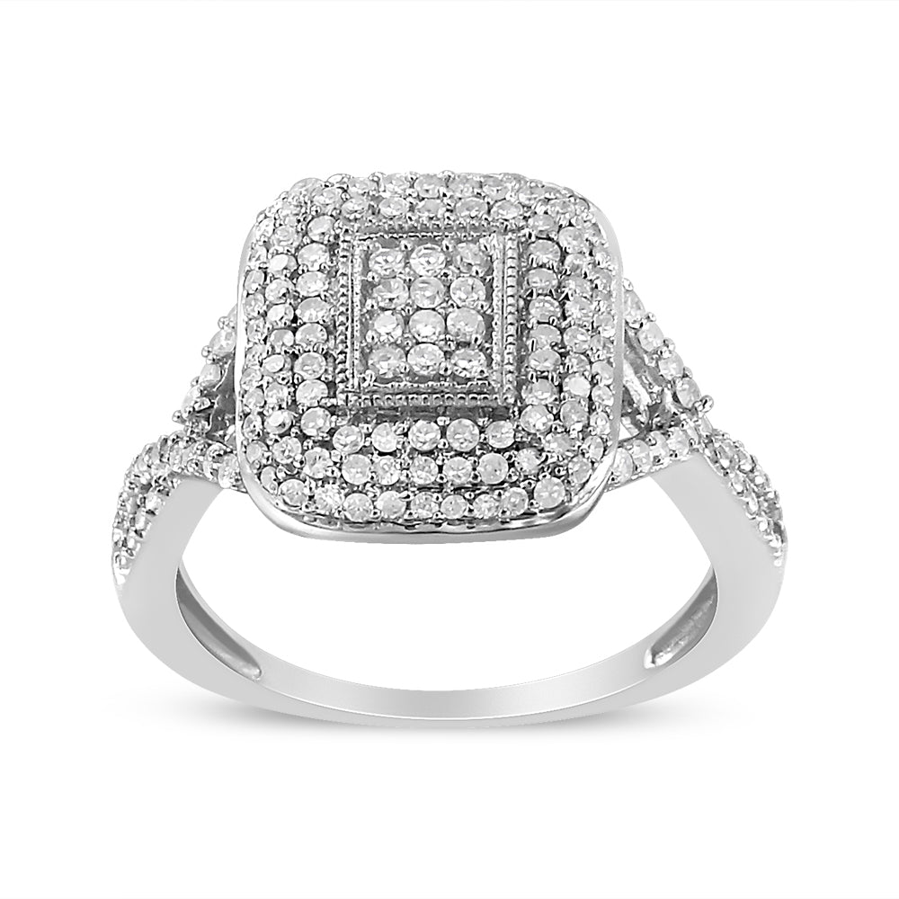 Emma Round-Cut Diamond Cluster Cushion Ring