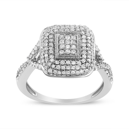 Emma Round-Cut Diamond Cluster Cushion Ring