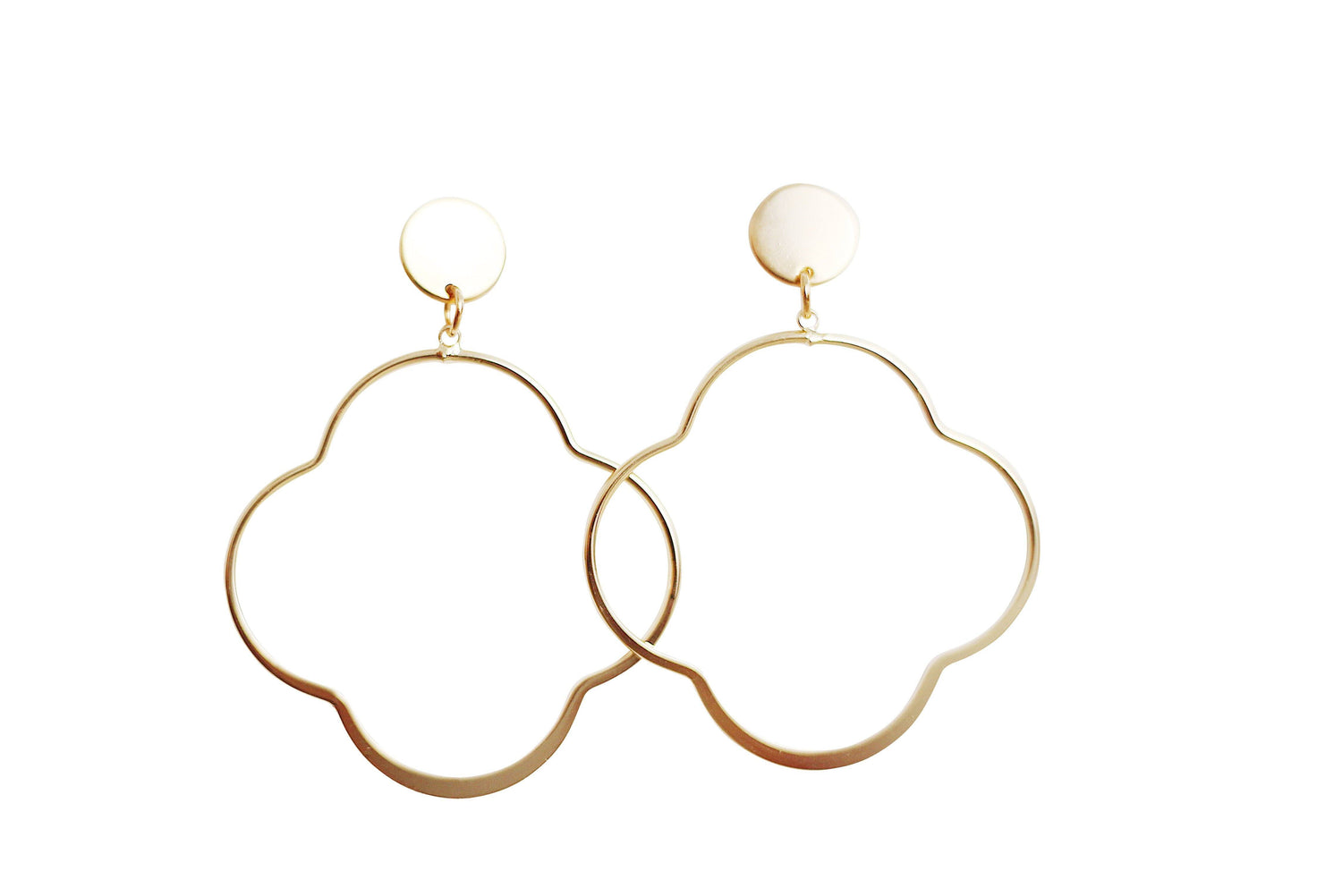 Clover Gold Drop Earrings Lightweight
