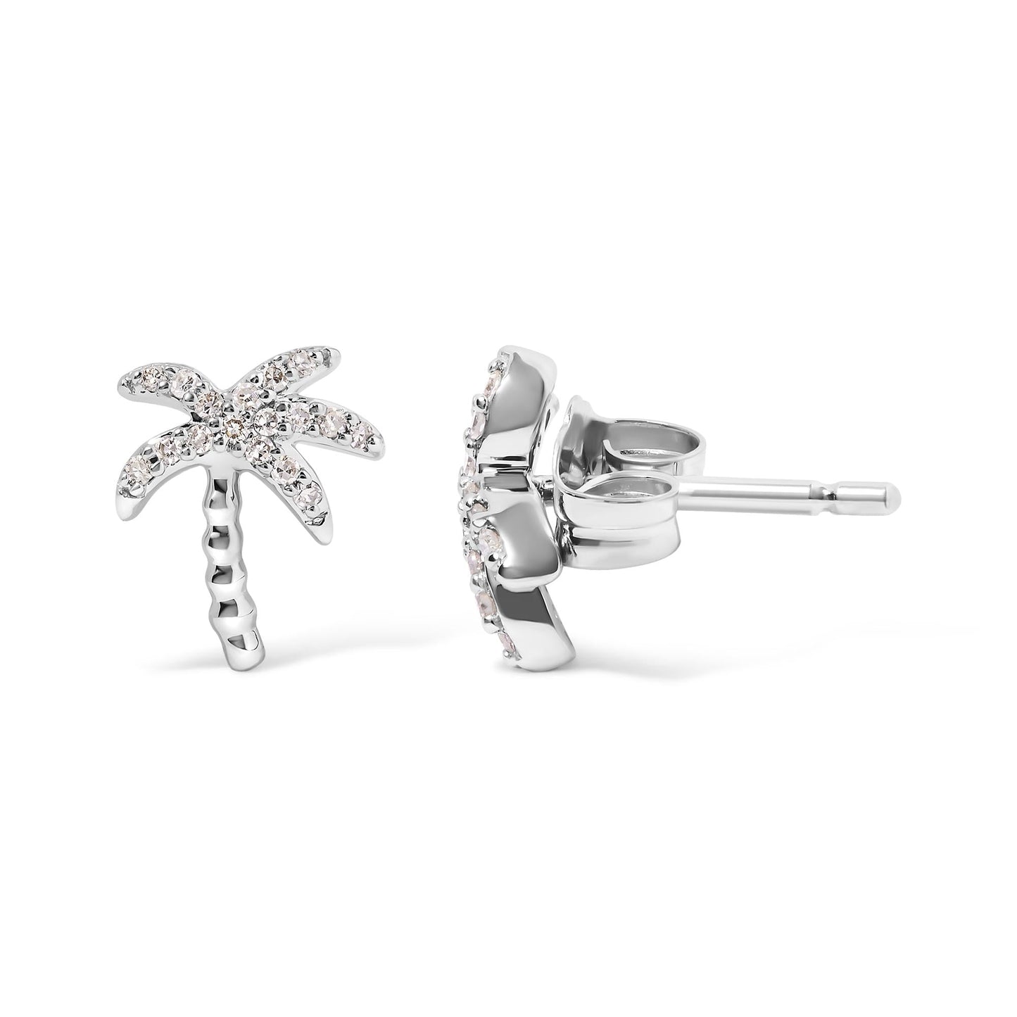 Diamond Encrusted Palm Tree Studs