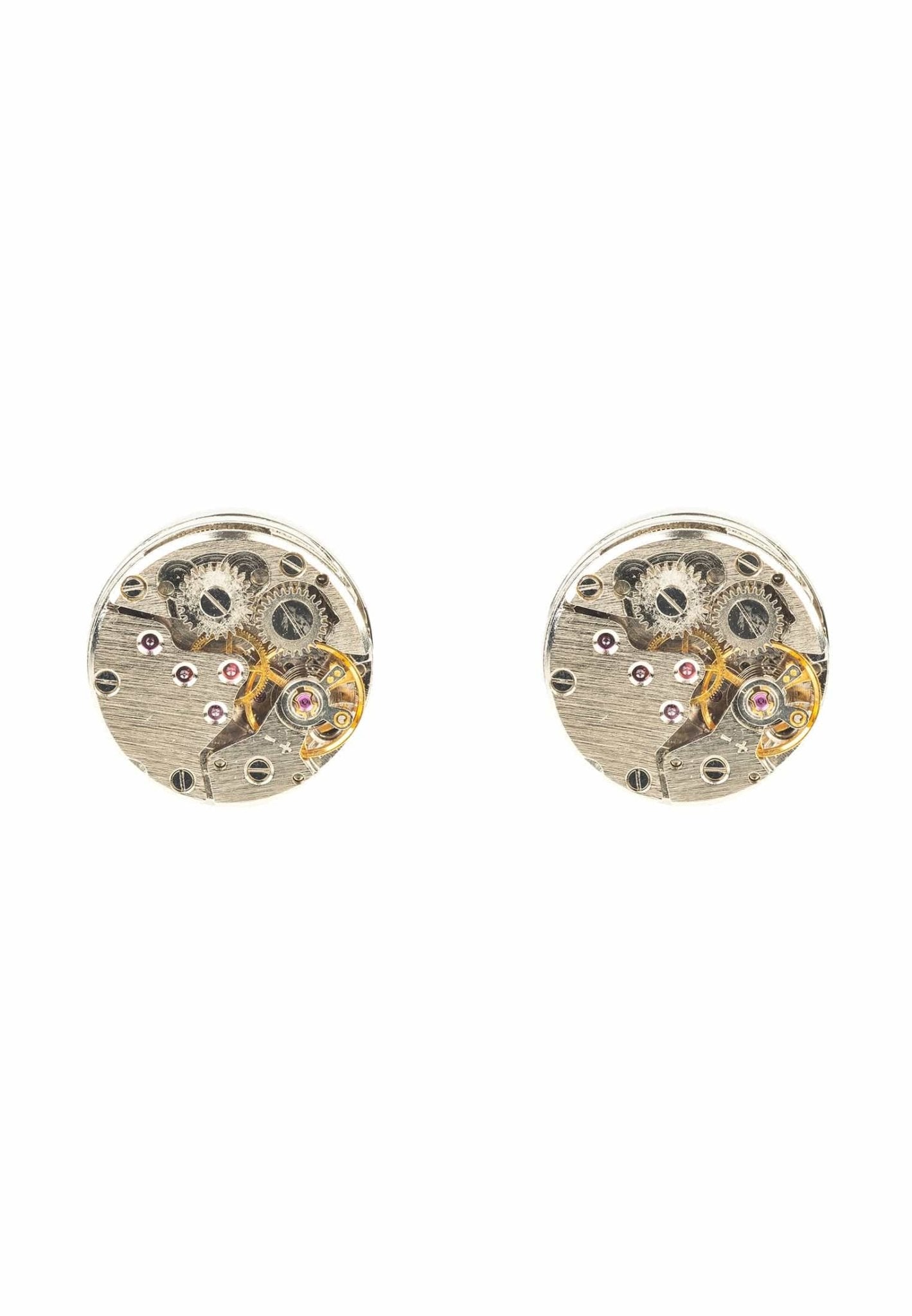 Watch Movement Cufflink Silver