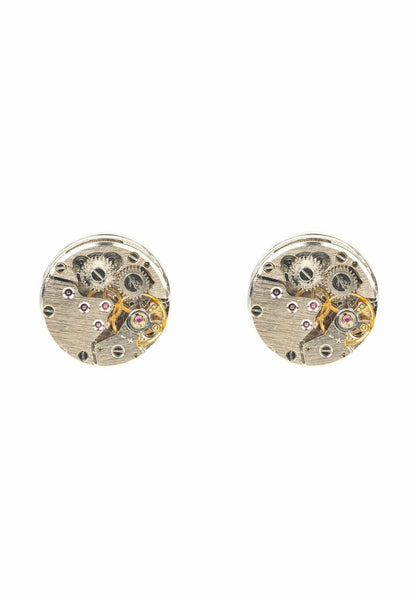 Watch Movement Cufflink Silver