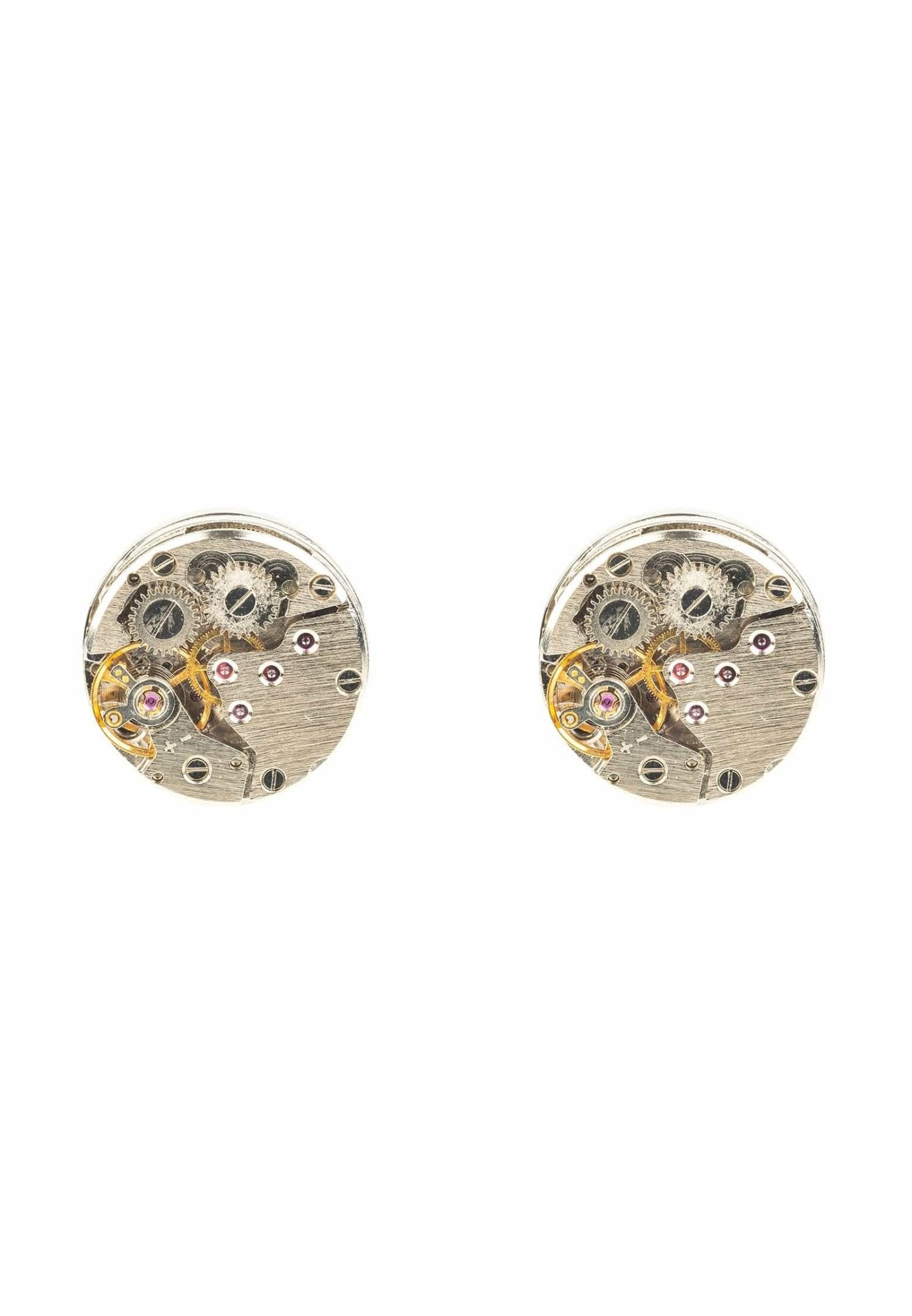 Watch Movement Cufflink Silver