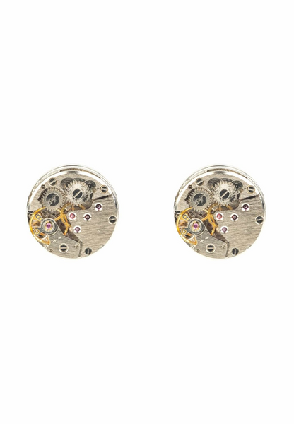 Watch Movement Cufflink Silver