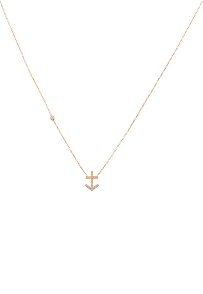 Sagittarius Pendant Necklace in Rose Gold with Zircons