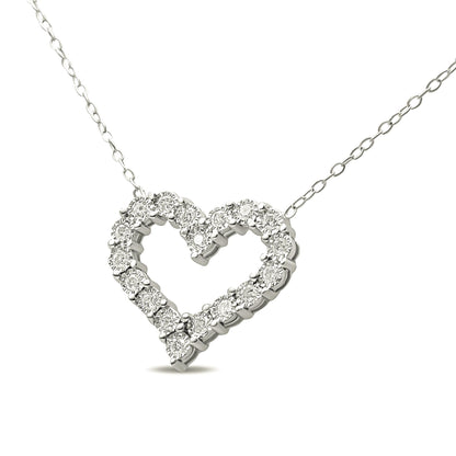 Diamond Open Heart 18" Pendant Necklace