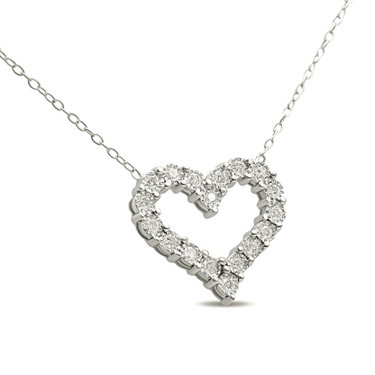 Diamond Open Heart 18" Pendant Necklace