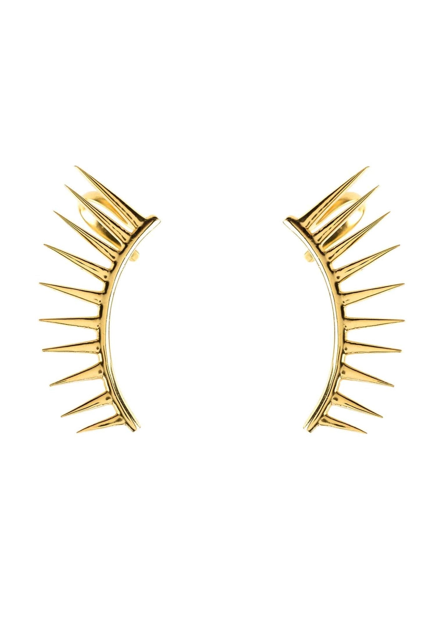 Sterling silver ear cuff with spikey geometric design | Gold