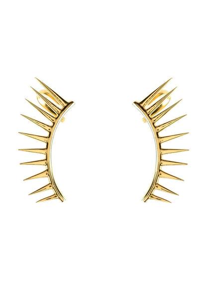 Sterling silver ear cuff with spikey geometric design | Gold