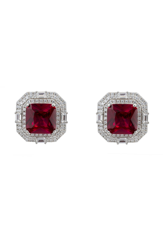 Madeleine Large Ruby Stud Earrings