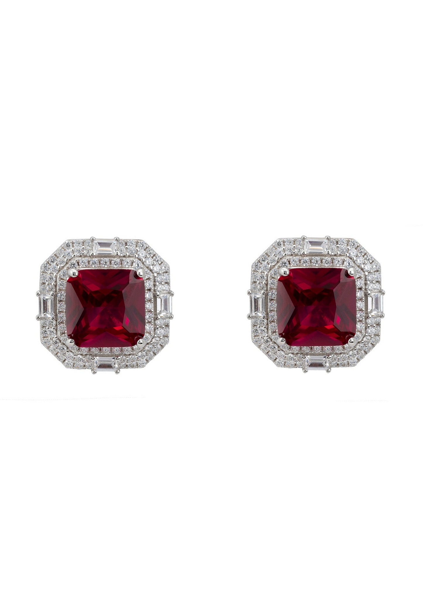 Madeleine Large Ruby Stud Earrings