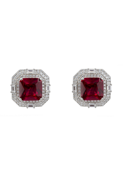 Madeleine Large Ruby Stud Earrings