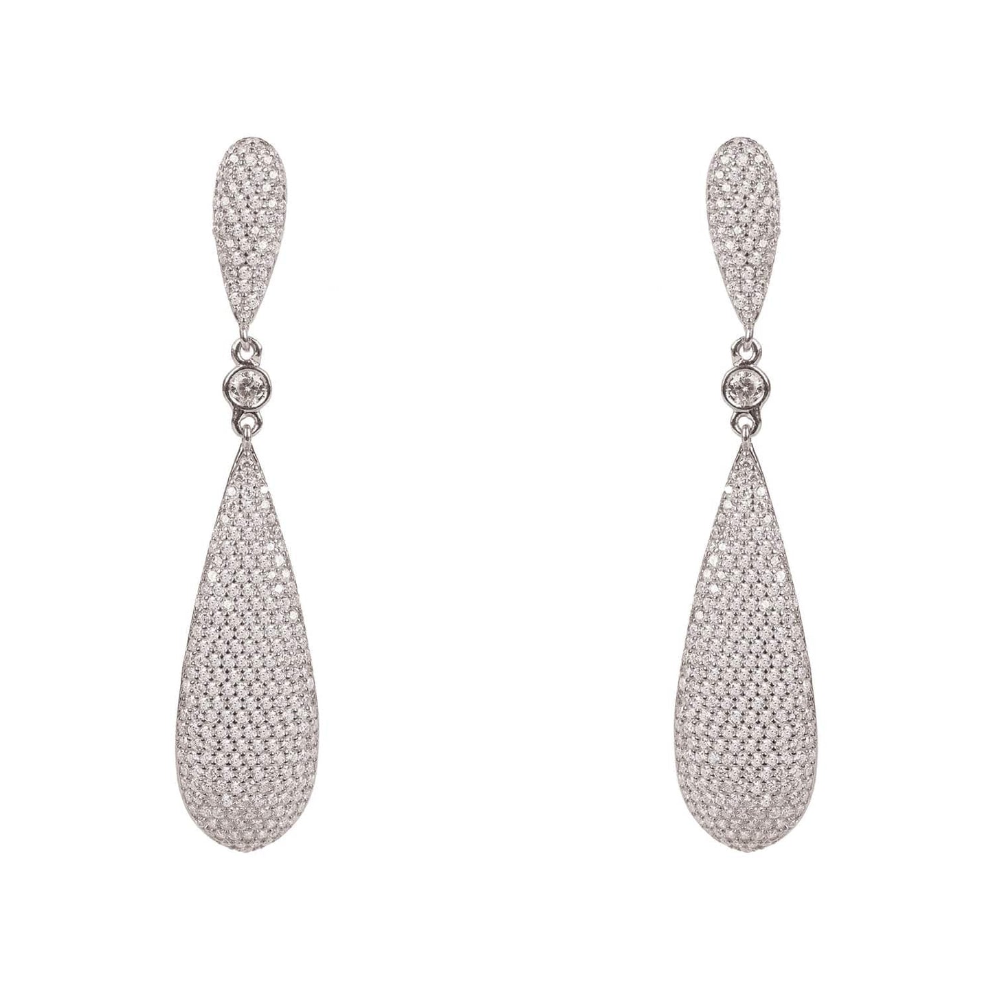 Long Drop Earrings Silver