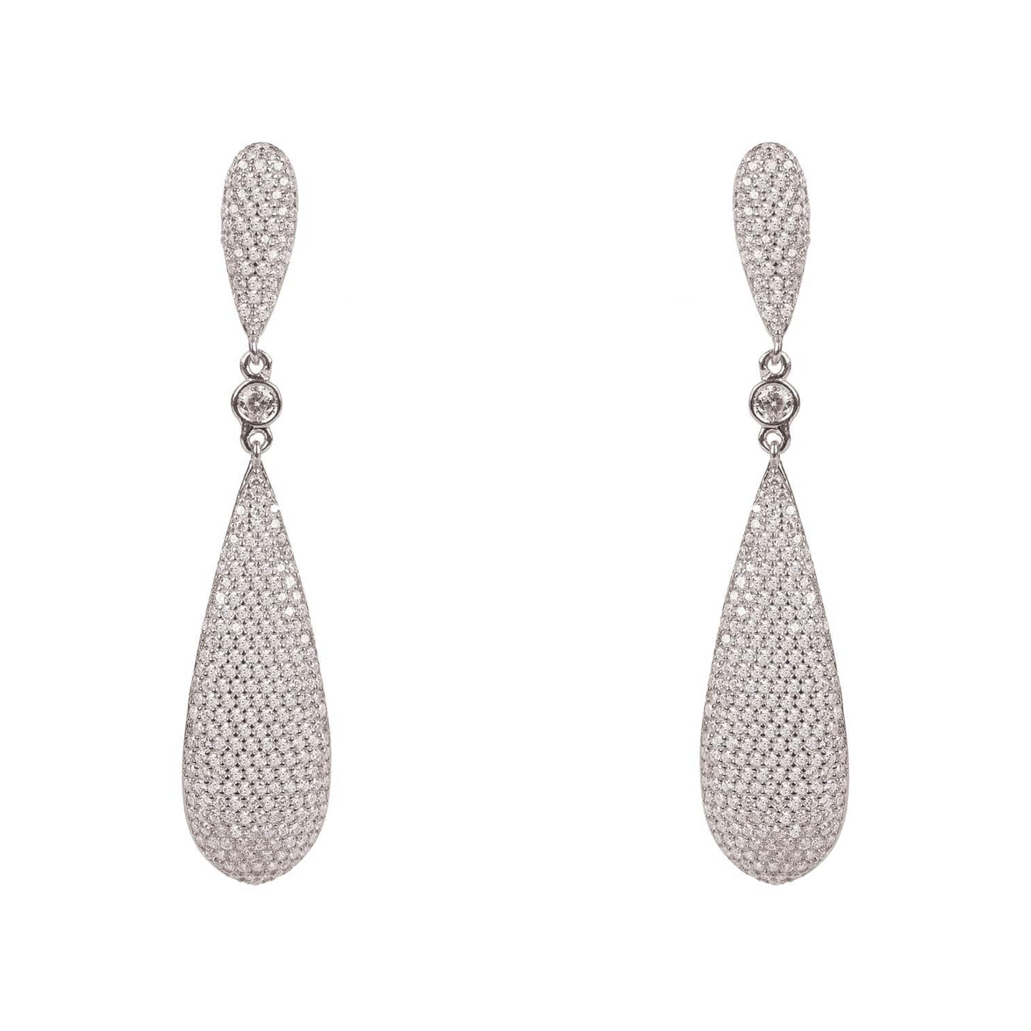 Long Drop Earrings Silver