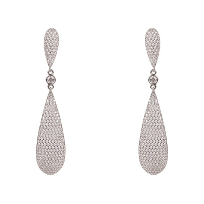 Long Drop Earrings Silver