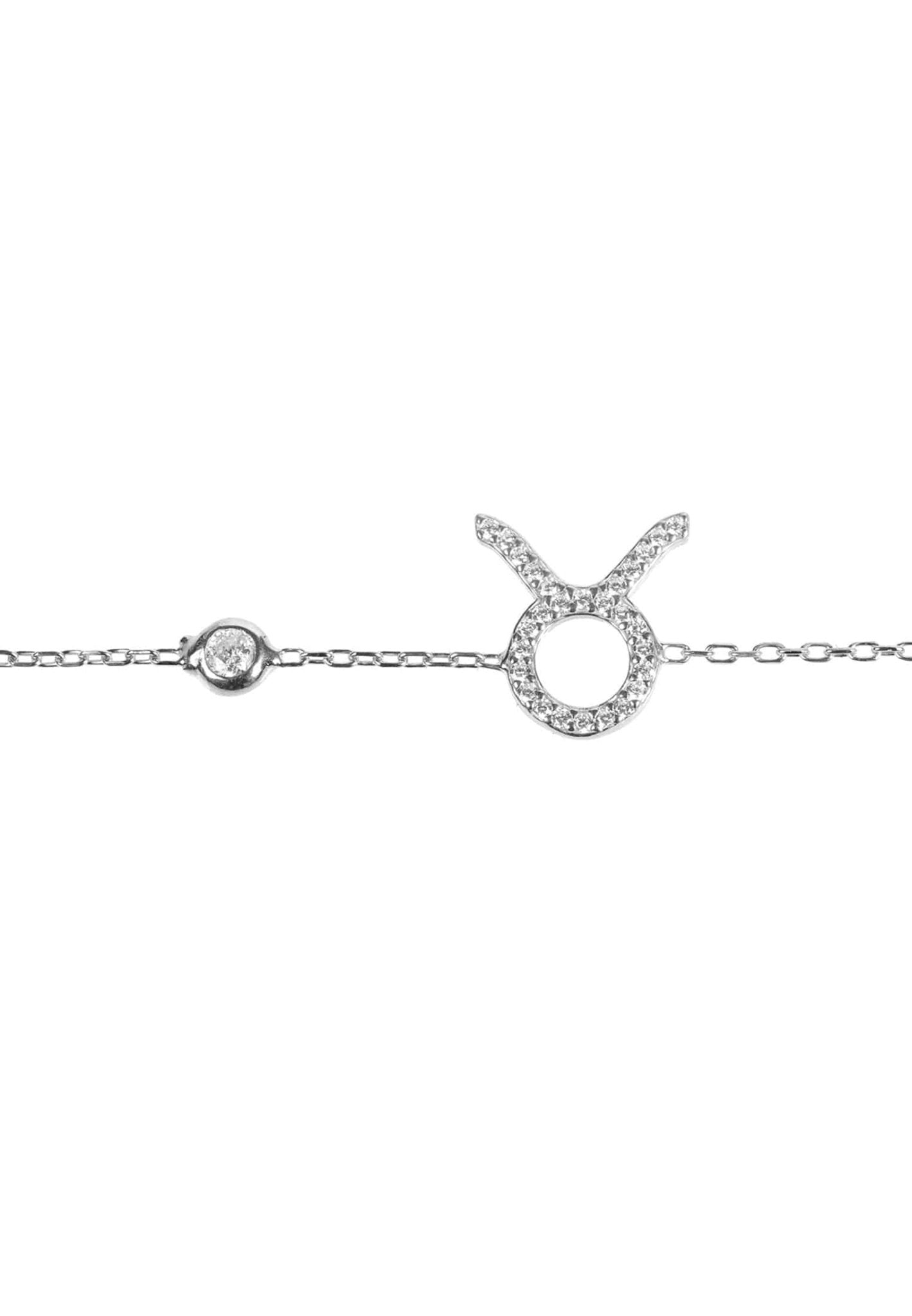 Sterling silver Zodiac bracelet with white zirconia