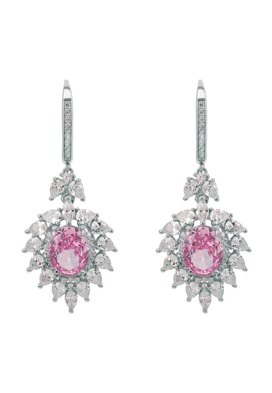 Hyacinth Flower Morganite Drop Earrings