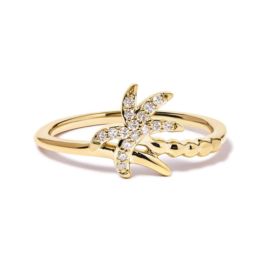 Diamond Palm Tree Statement Ring