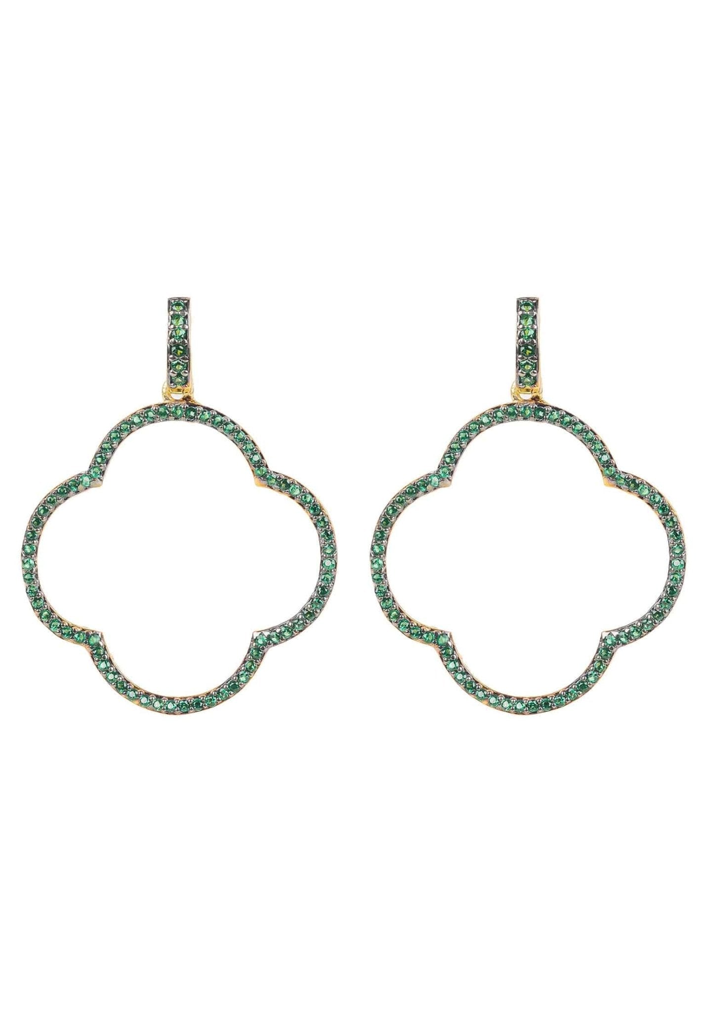 Green Gold Earrings with Large Drop Design