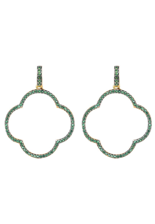 Green Gold Earrings with Large Drop Design