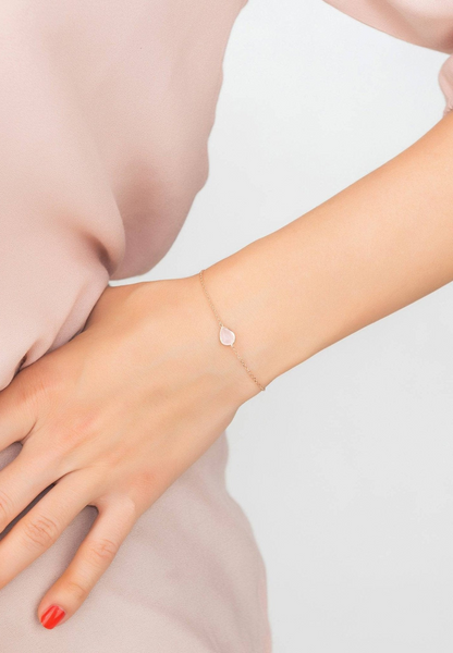 Rose Quartz Teardrop Bracelet