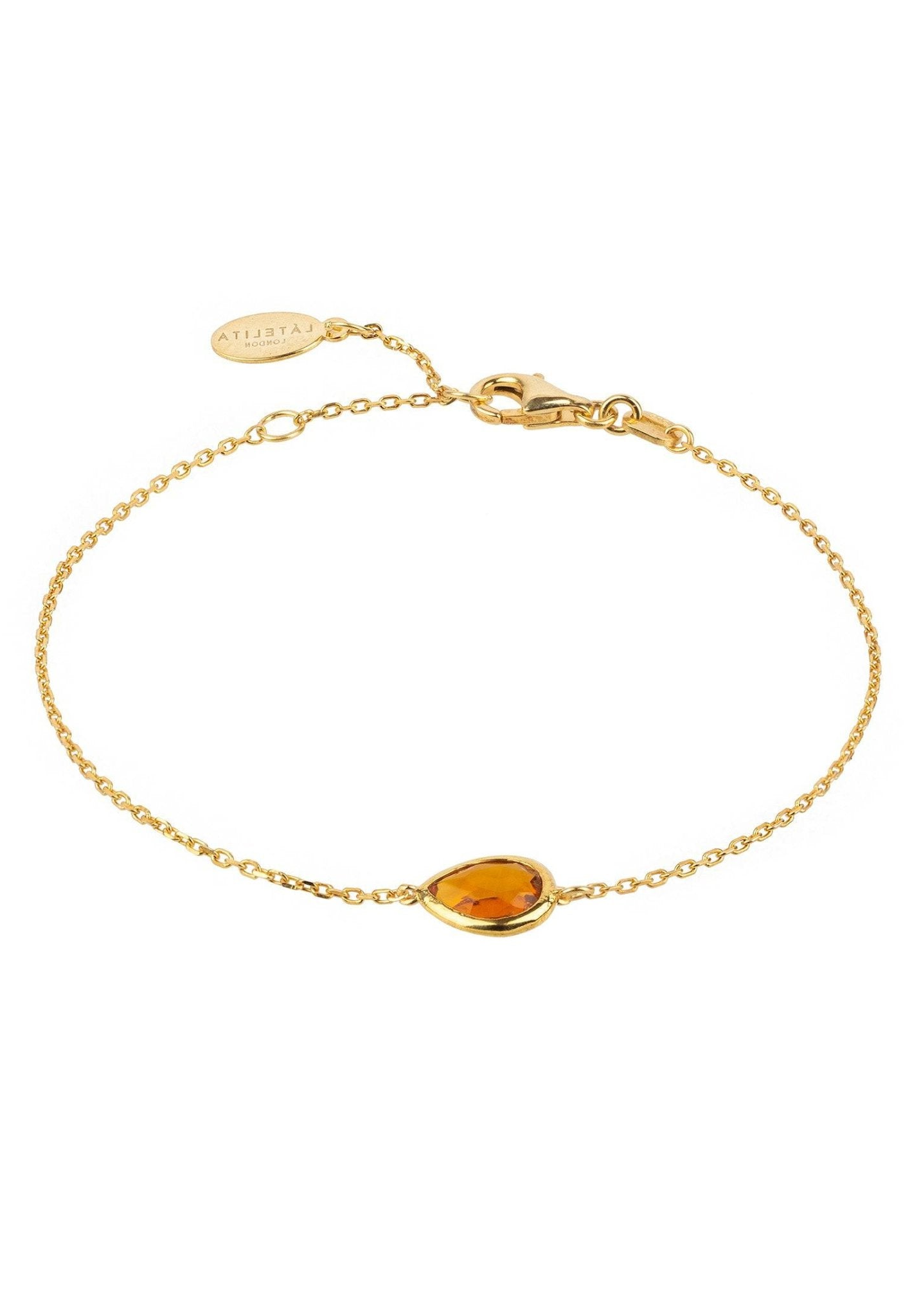 Gold Citrine Teardrop Bracelet