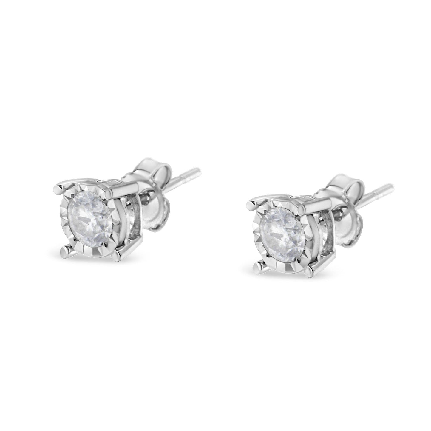 Everyday Round Brilliant-Cut Diamond Miracle-Set Studs