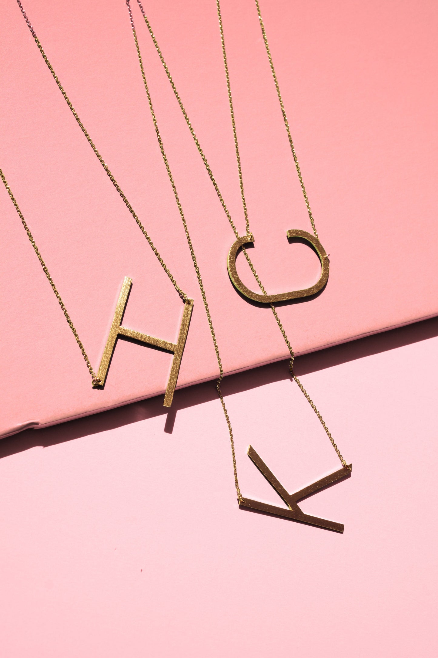 Gold Initial Necklace with Custom Charm