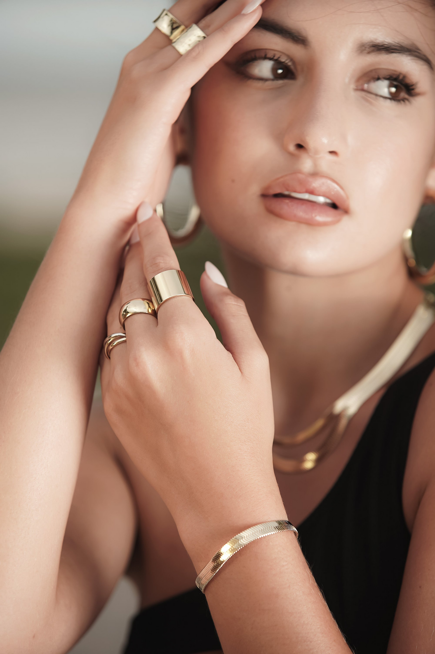 Herringbone 5MM Chain Bracelet Gold & Sterling Silver