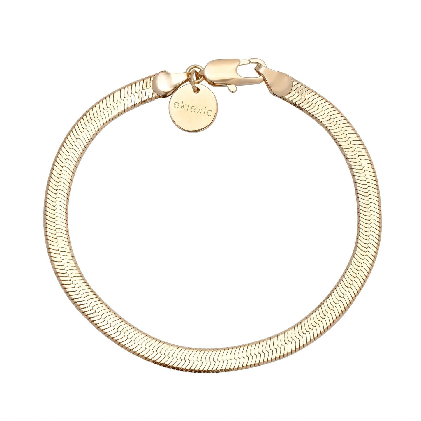 Herringbone 5MM Chain Bracelet Gold & Sterling Silver