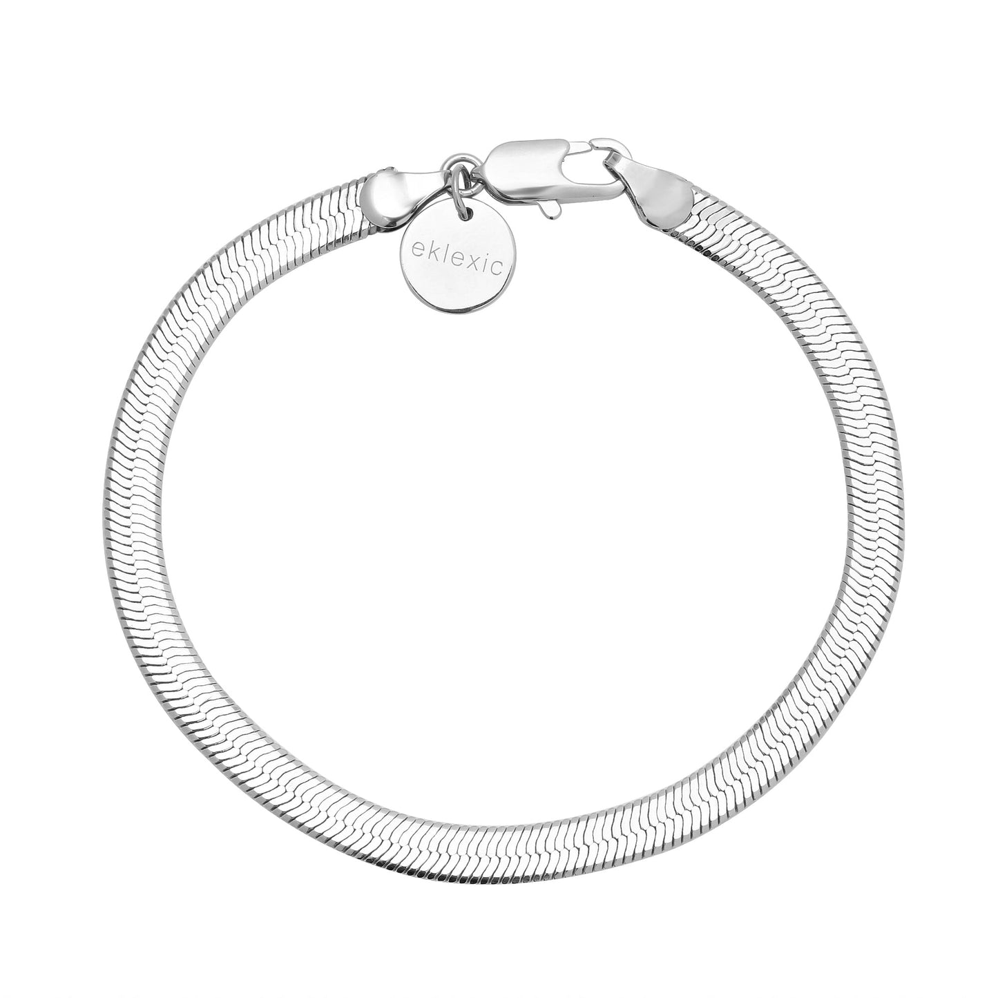 Herringbone 5MM Chain Bracelet Gold & Sterling Silver