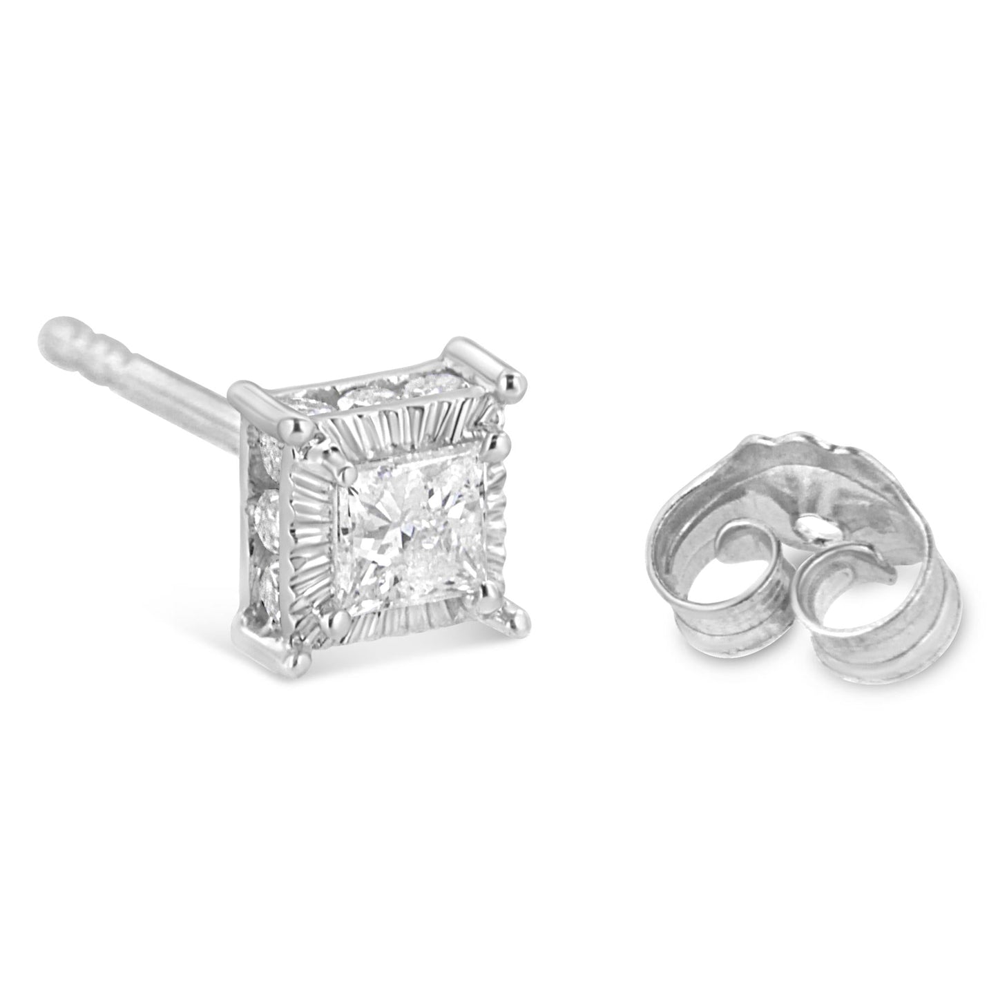 Princess-Cut Diamond Stud Earrings 0.5 ct.