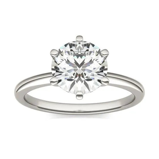 Round Lab Grown Diamond Six Prong Solitaire Engagement Ring 2 CTW G-VS