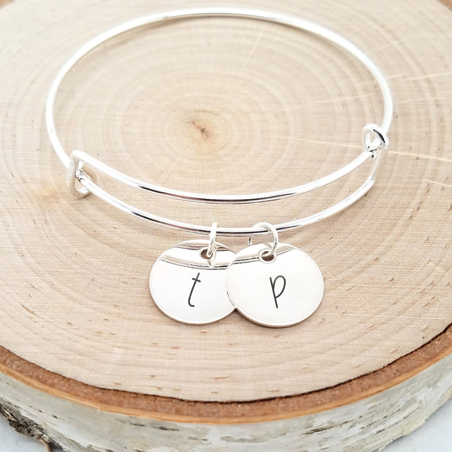 silverI nitial Bracelet Personalized with Names
