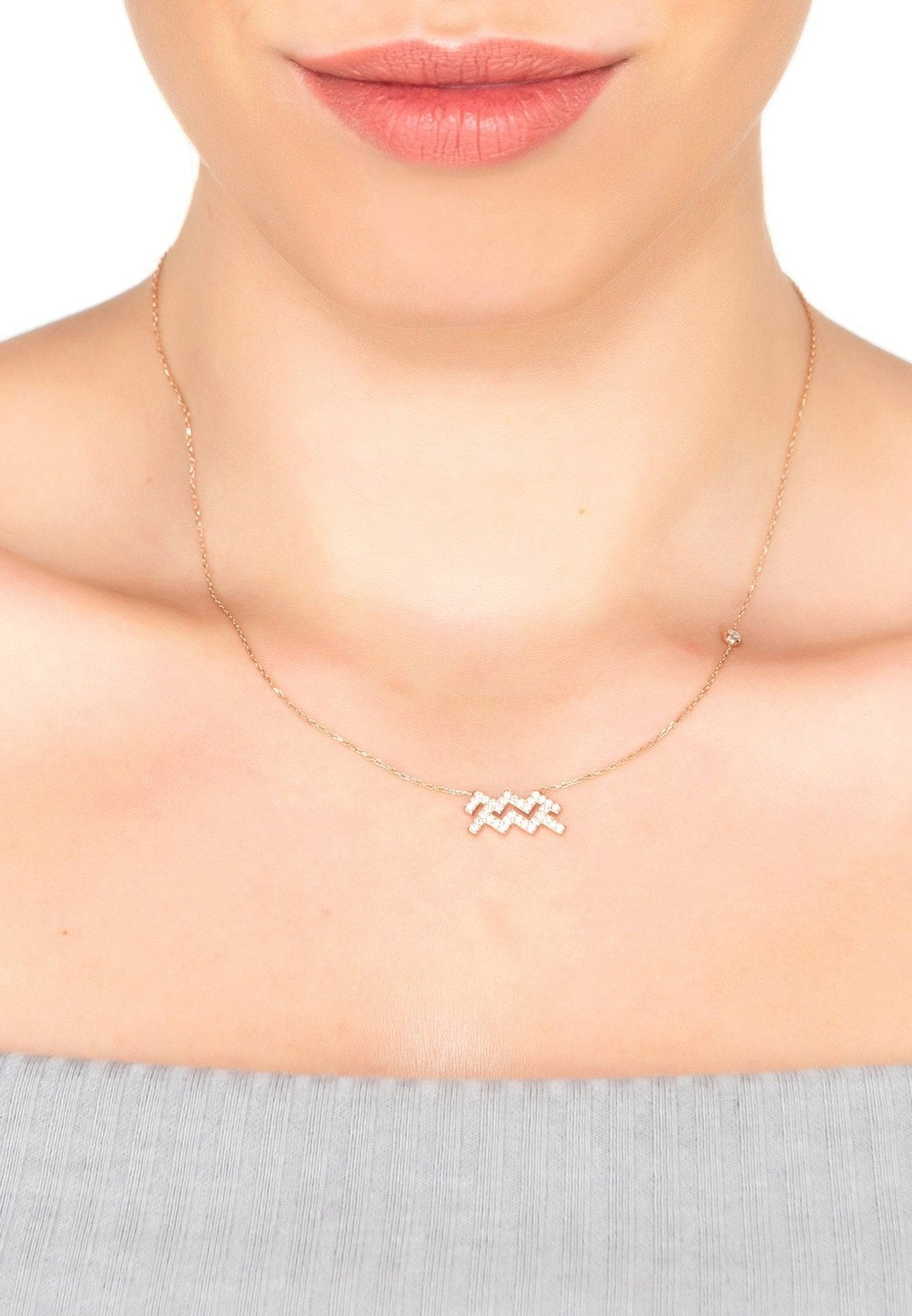 Aquarius Zodiac Star Sign Pendant Necklace