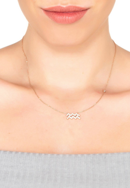 Aquarius Zodiac Star Sign Pendant Necklace