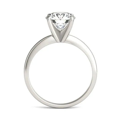 Lab Grown Diamond Solitaire Engagement Ring 14K White Gold