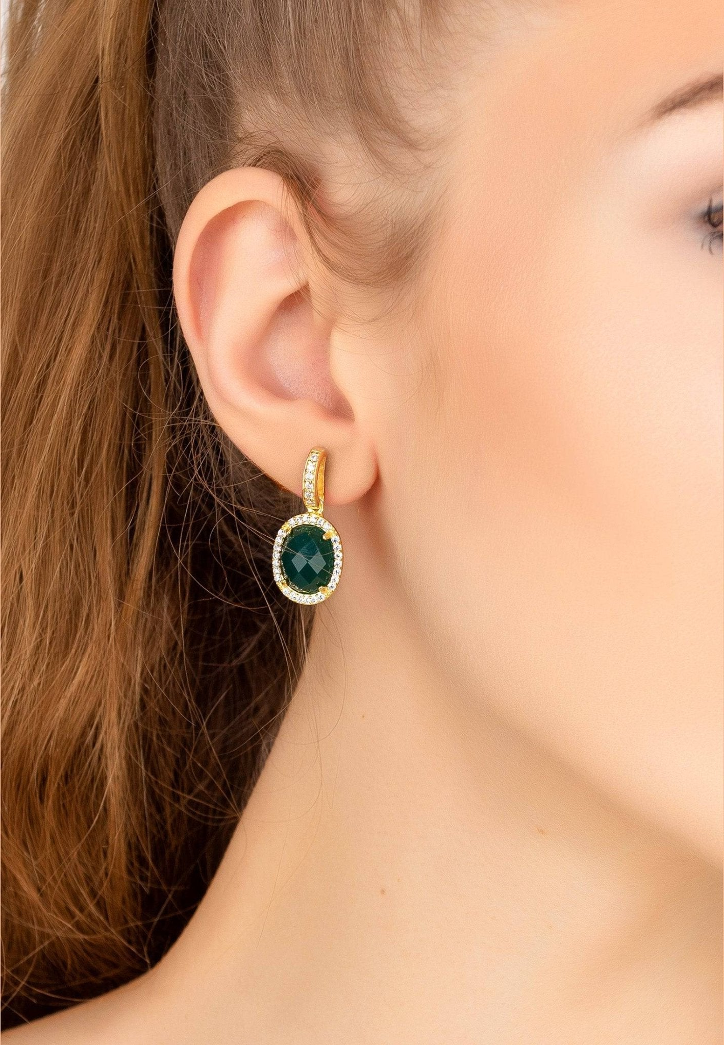 Green Onyx Gemstone Earrings