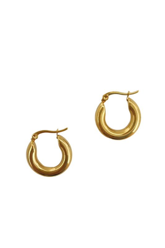 gold huggie hoops