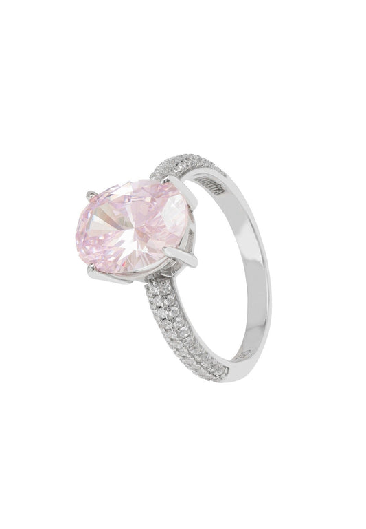 lab-created Morganite gemstone ring