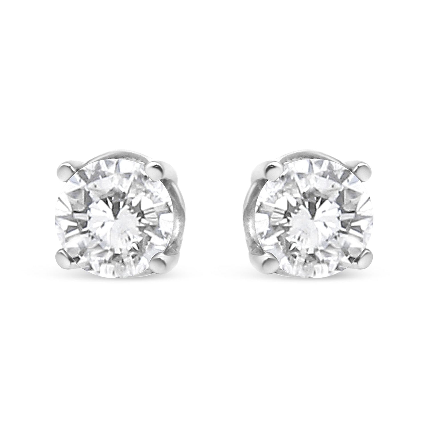  lab-grown round-shape diamonds studs