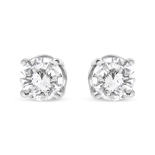  lab-grown round-shape diamonds studs